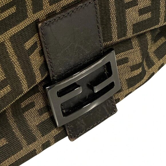 FENDI Mamma bucket / Zucchino pattern Brown Black Jacquard Leather - - Picture 11 of 16